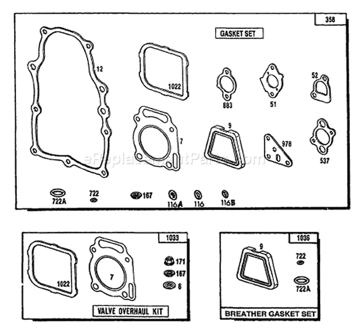 Page G Diagram and Parts List for 9374-0  Briggs and Stratton Generator